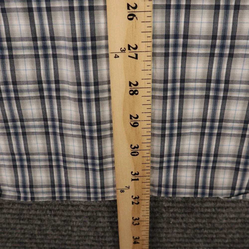 Banana Republic Safari Plaid Button Front Shirt Mens XL Stretch Business Casual
